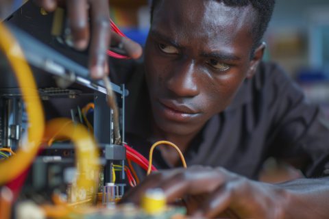 man-engaged-household-task